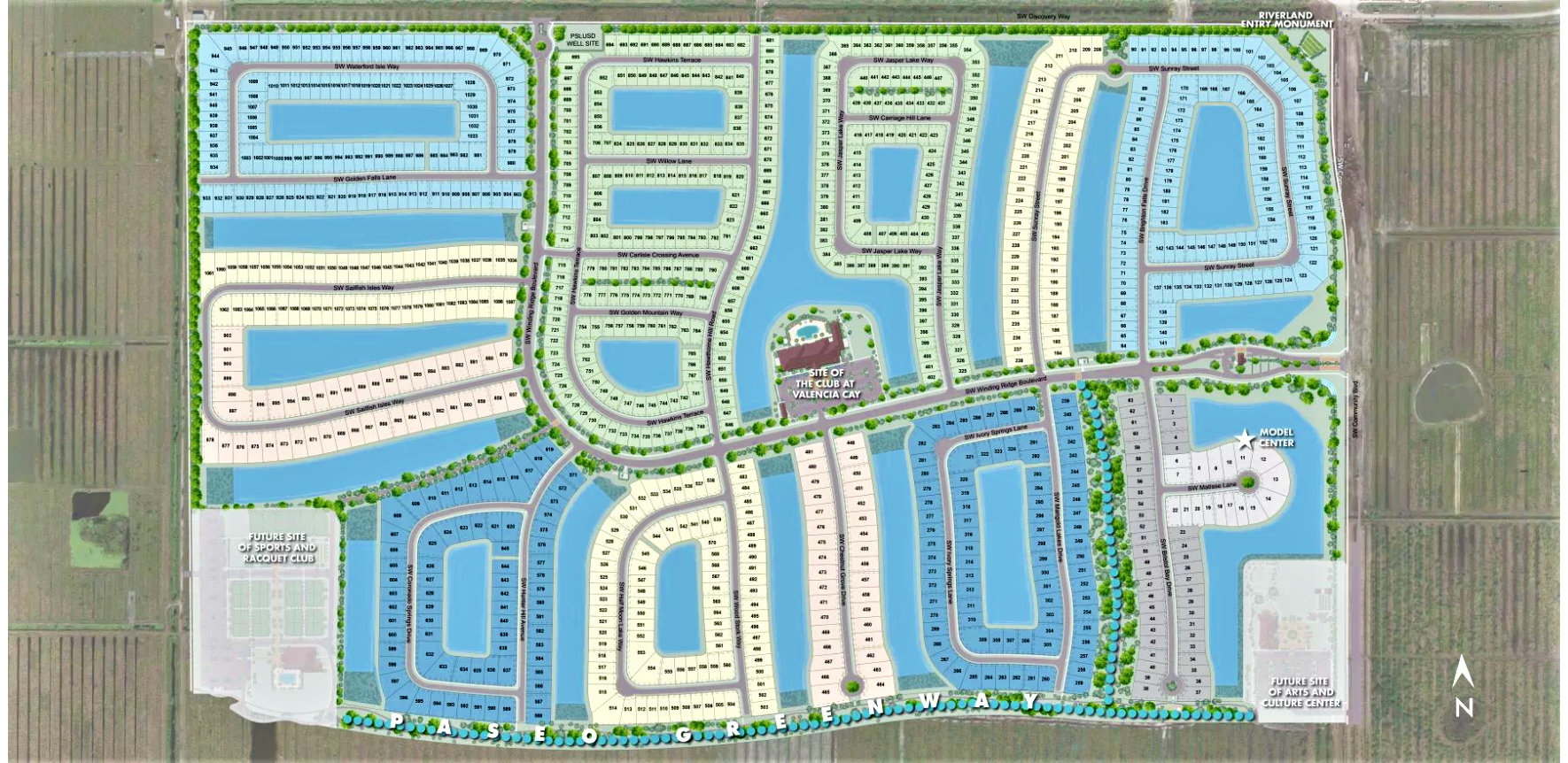 Community Map for Valencia Cay at Riverland, Tradition Florida